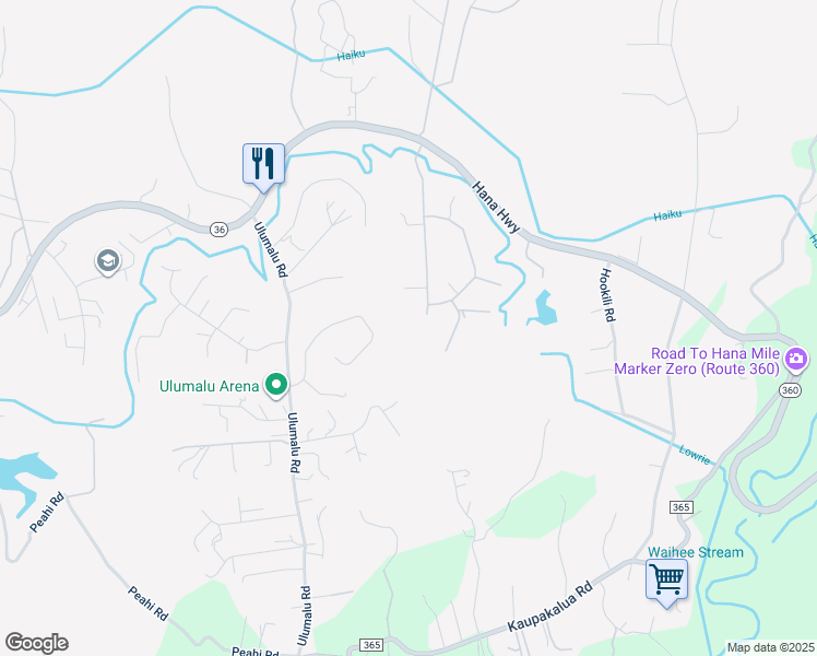 map of restaurants, bars, coffee shops, grocery stores, and more near 250 Heaaula Street in Haiku-Pauwela
