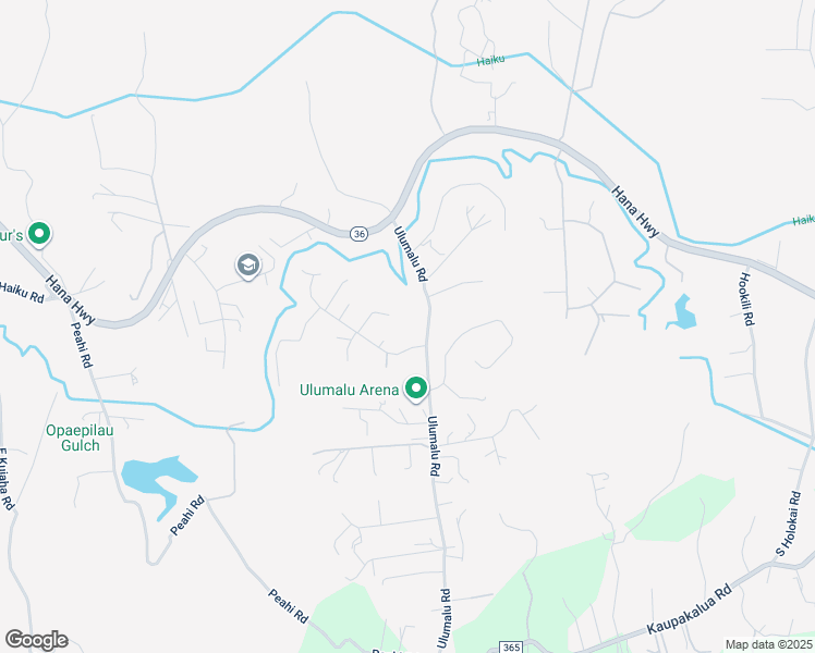 map of restaurants, bars, coffee shops, grocery stores, and more near 164 Ulumalu Road in Haiku-Pauwela