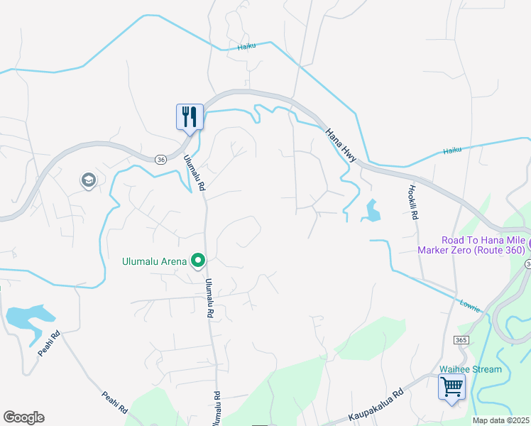 map of restaurants, bars, coffee shops, grocery stores, and more near 4455 Une Place in Haiku-Pauwela