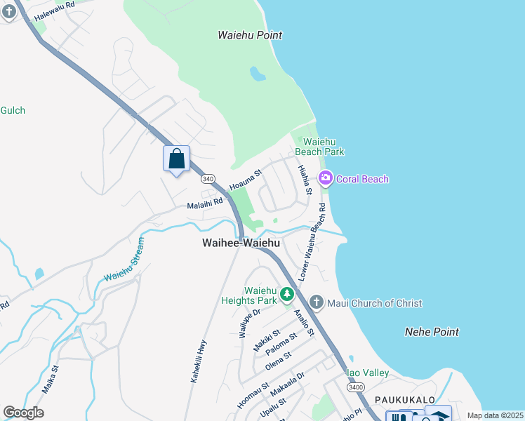 map of restaurants, bars, coffee shops, grocery stores, and more near 1252 Kilou Loop in Wailuku