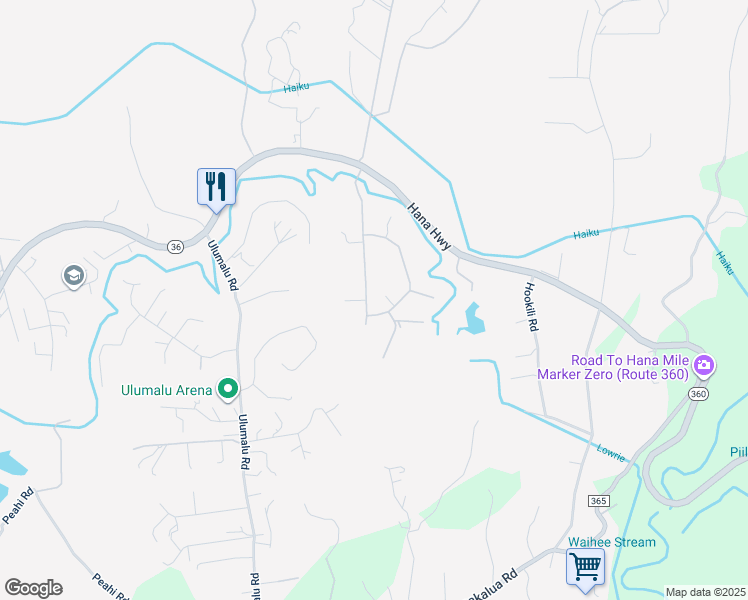 map of restaurants, bars, coffee shops, grocery stores, and more near 201 Heaaula Street in Haiku-Pauwela