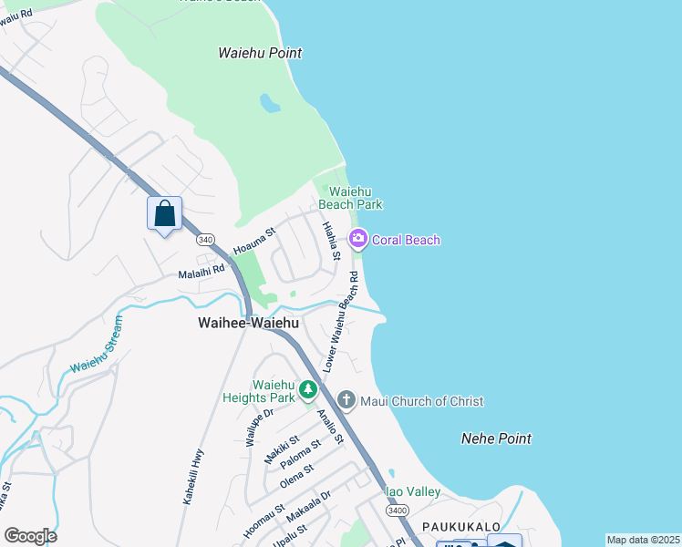 map of restaurants, bars, coffee shops, grocery stores, and more near 1332 Hiahia Street in Wailuku