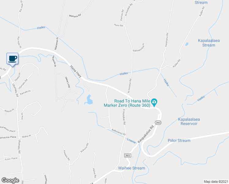 map of restaurants, bars, coffee shops, grocery stores, and more near 4930 Hana Highway in Haiku-Pauwela
