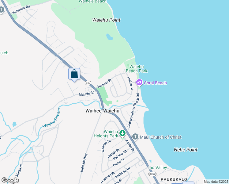 map of restaurants, bars, coffee shops, grocery stores, and more near 1363 Owaka Street in Wailuku