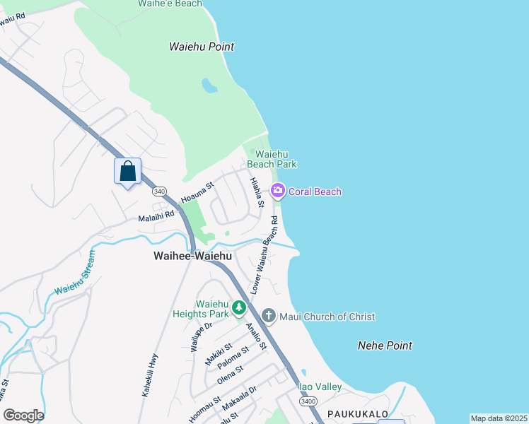 map of restaurants, bars, coffee shops, grocery stores, and more near 1344 Hiahia Street in Wailuku