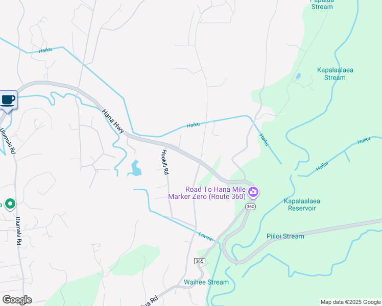 map of restaurants, bars, coffee shops, grocery stores, and more near 4965 Hana Highway in Haiku-Pauwela