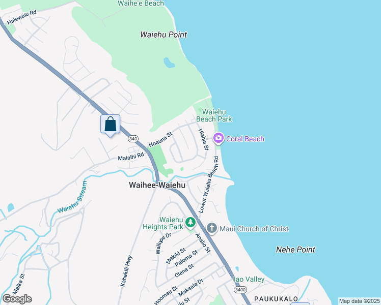 map of restaurants, bars, coffee shops, grocery stores, and more near 1344 Kakae Place in Wailuku