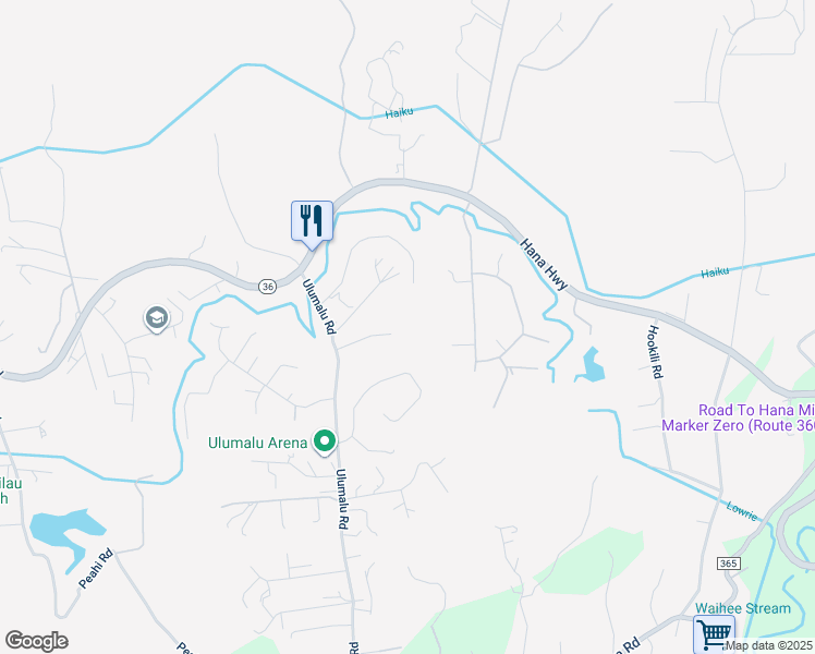 map of restaurants, bars, coffee shops, grocery stores, and more near 88 Kamalii Place in Haiku-Pauwela
