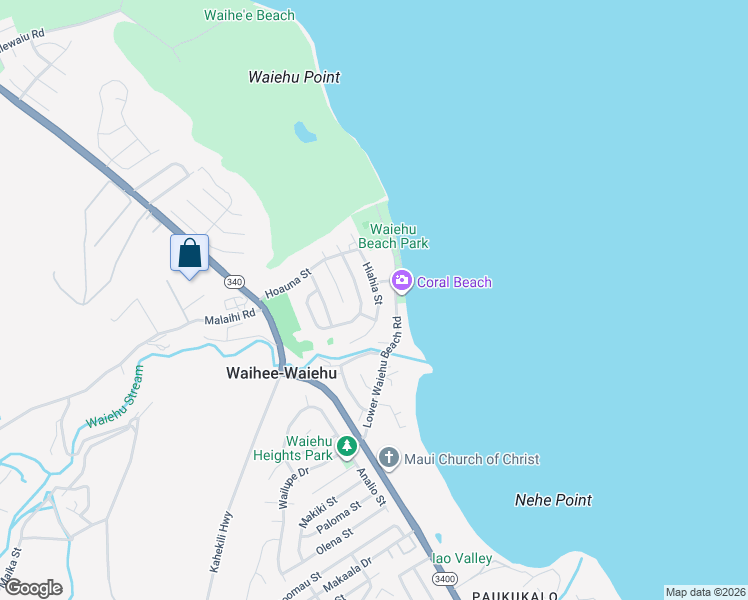 map of restaurants, bars, coffee shops, grocery stores, and more near 1356 Hiahia Street in Wailuku