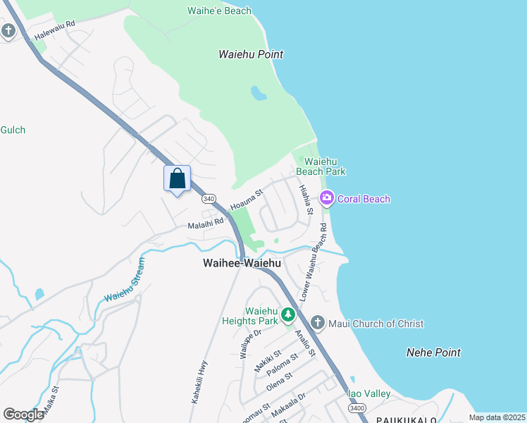 map of restaurants, bars, coffee shops, grocery stores, and more near 1215 Kilou Street in Wailuku