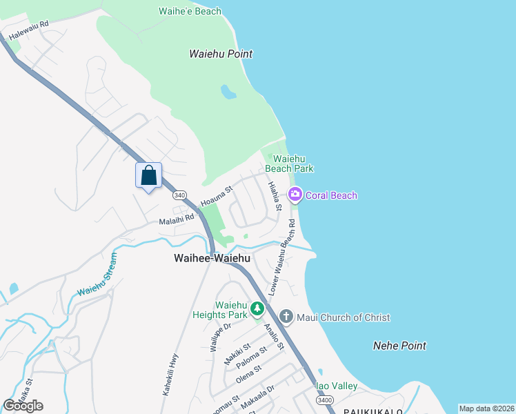 map of restaurants, bars, coffee shops, grocery stores, and more near 1354 Kakae Place in Wailuku