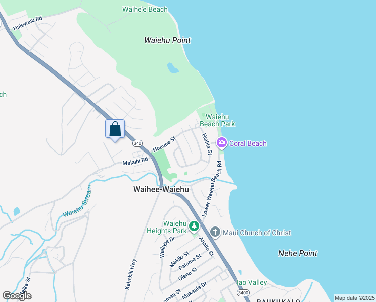 map of restaurants, bars, coffee shops, grocery stores, and more near 1361 Kakae Place in Wailuku