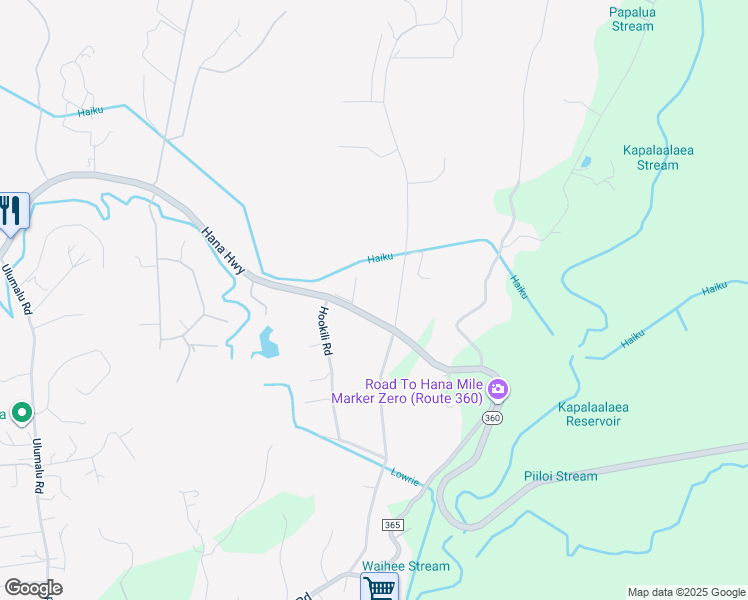 map of restaurants, bars, coffee shops, grocery stores, and more near 4965 Hana Highway in Haiku-Pauwela