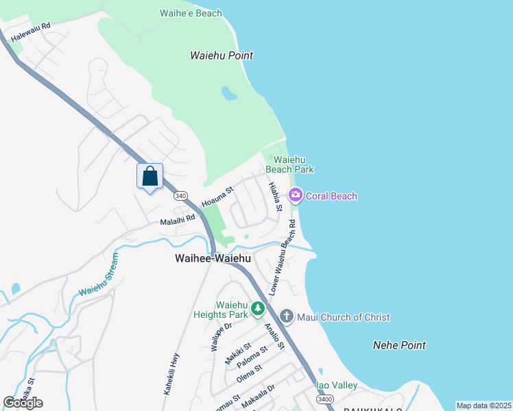 map of restaurants, bars, coffee shops, grocery stores, and more near 1358 Kakae Place in Wailuku
