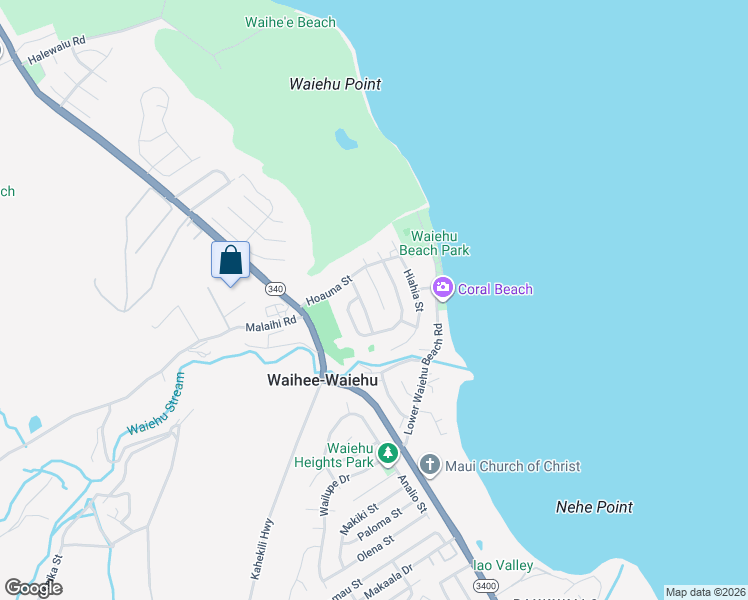 map of restaurants, bars, coffee shops, grocery stores, and more near 1354 Kakae Place in Wailuku