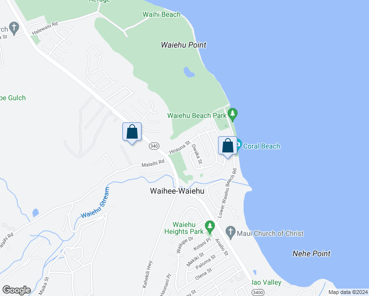 map of restaurants, bars, coffee shops, grocery stores, and more near 52 Hoauna Street in Wailuku