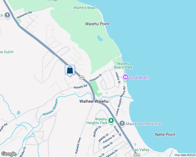 map of restaurants, bars, coffee shops, grocery stores, and more near 52 Hoauna Street in Wailuku