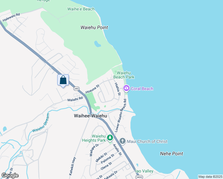 map of restaurants, bars, coffee shops, grocery stores, and more near 1373 Kilou Street in Wailuku