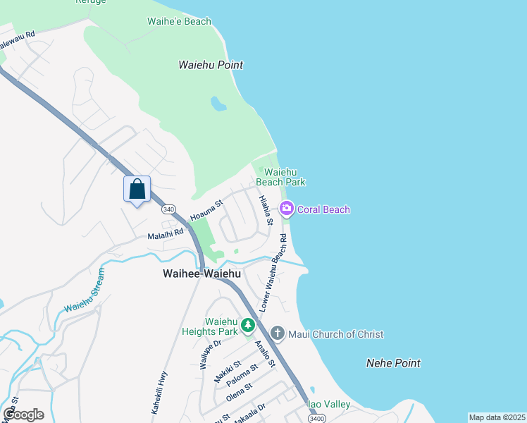 map of restaurants, bars, coffee shops, grocery stores, and more near 1379 Hiahia Street in Wailuku