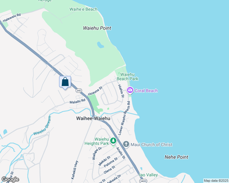 map of restaurants, bars, coffee shops, grocery stores, and more near 1373 Kilou Street in Wailuku