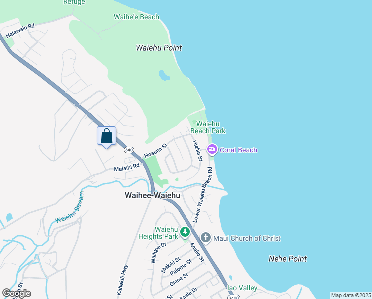map of restaurants, bars, coffee shops, grocery stores, and more near 1377 Kilou Street in Wailuku