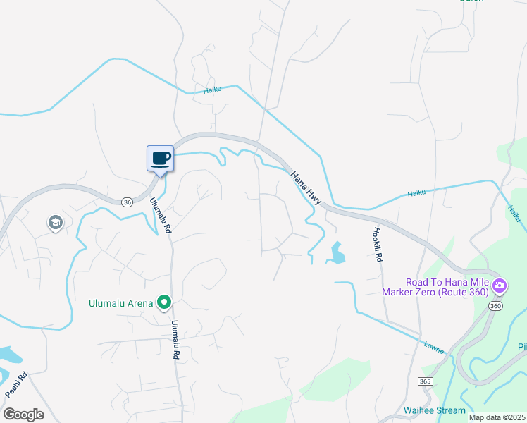 map of restaurants, bars, coffee shops, grocery stores, and more near 125 Heaaula Street in Haiku-Pauwela