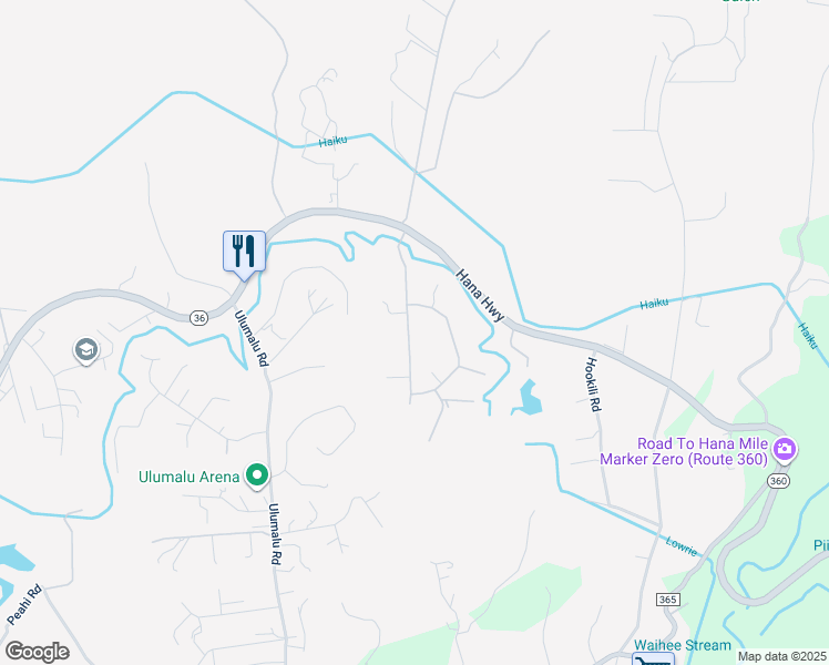 map of restaurants, bars, coffee shops, grocery stores, and more near 125 Heaaula Street in Haiku-Pauwela