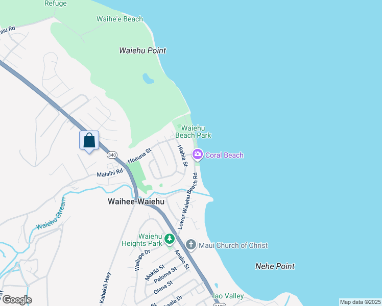 map of restaurants, bars, coffee shops, grocery stores, and more near 920 Akake Street in Kahului