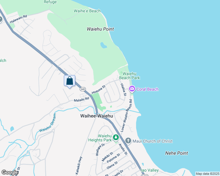 map of restaurants, bars, coffee shops, grocery stores, and more near 1391 Kakae Place in Wailuku