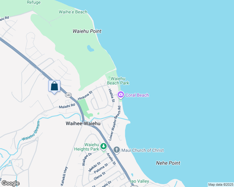 map of restaurants, bars, coffee shops, grocery stores, and more near 920 Akake Street in Kahului