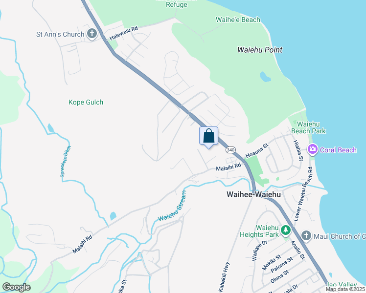 map of restaurants, bars, coffee shops, grocery stores, and more near 60 Keonaona Lane in Wailuku