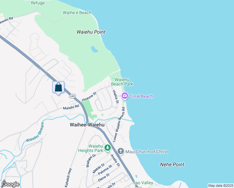 map of restaurants, bars, coffee shops, grocery stores, and more near 1388 Hiahia Street in Wailuku