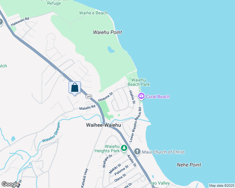 map of restaurants, bars, coffee shops, grocery stores, and more near 1405 Kakae Place in Wailuku