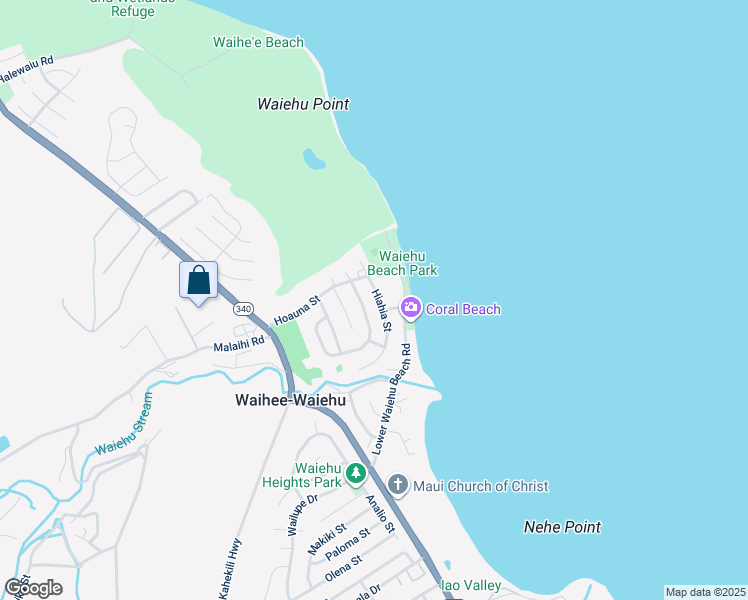 map of restaurants, bars, coffee shops, grocery stores, and more near 1395 Hiahia Street in Wailuku