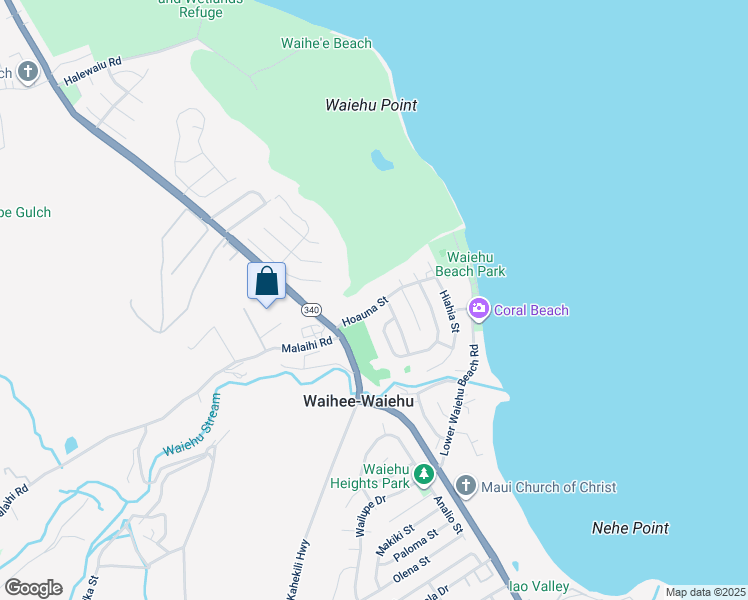 map of restaurants, bars, coffee shops, grocery stores, and more near 69 Hoauna Street in Wailuku