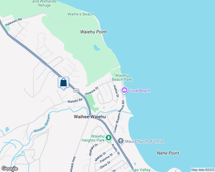 map of restaurants, bars, coffee shops, grocery stores, and more near 1401 Kilou Street in Wailuku