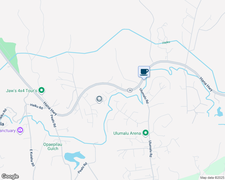 map of restaurants, bars, coffee shops, grocery stores, and more near 4174 Hana Highway in Haiku-Pauwela