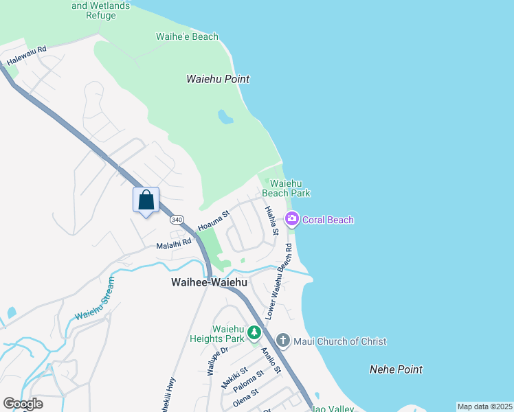 map of restaurants, bars, coffee shops, grocery stores, and more near 1402 Kilou Street in Wailuku