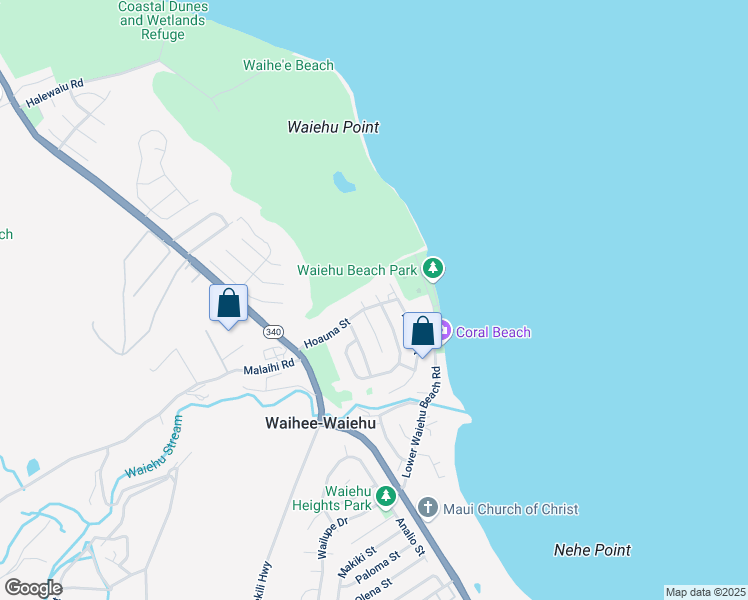 map of restaurants, bars, coffee shops, grocery stores, and more near 1425 North Kilou Place in Wailuku
