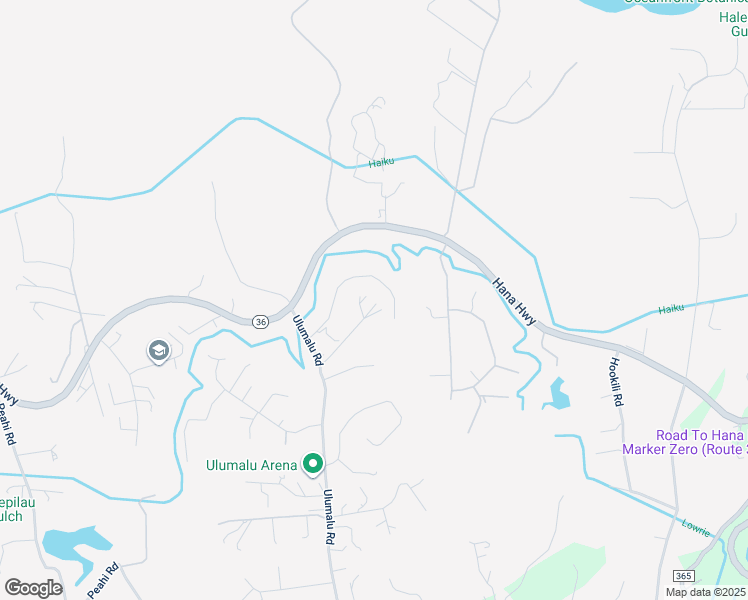 map of restaurants, bars, coffee shops, grocery stores, and more near 93 Ulumalu Road in Haiku-Pauwela