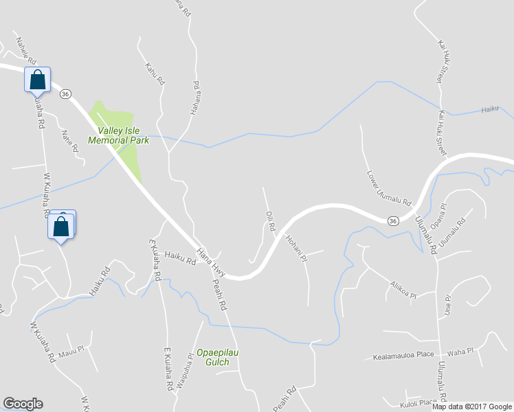 map of restaurants, bars, coffee shops, grocery stores, and more near 121 Oili Road in Haiku-Pauwela