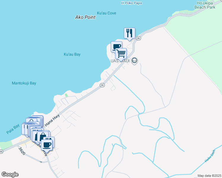 map of restaurants, bars, coffee shops, grocery stores, and more near 38 Kihalani Street in Kihei