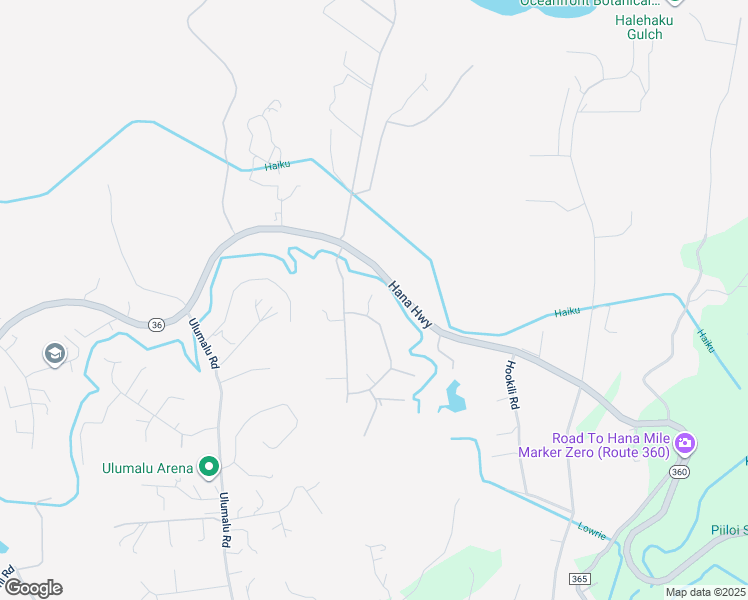 map of restaurants, bars, coffee shops, grocery stores, and more near 33 Uaoa Loop in Haiku-Pauwela