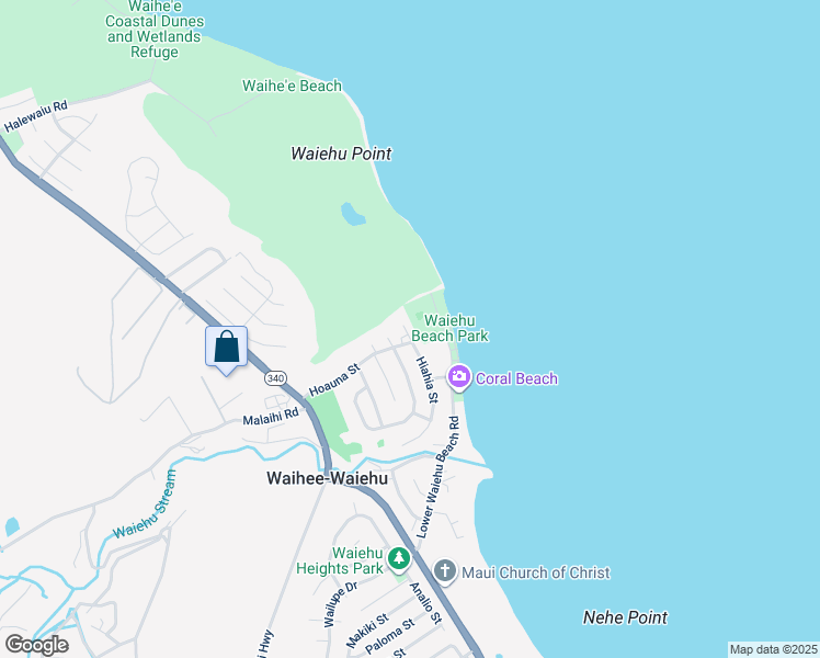 map of restaurants, bars, coffee shops, grocery stores, and more near 1432 North Hiahia Place in Wailuku