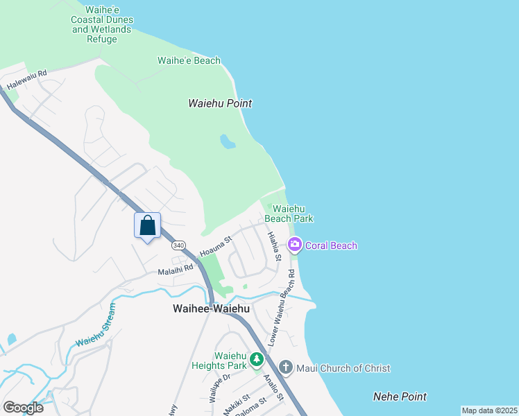 map of restaurants, bars, coffee shops, grocery stores, and more near 1442 North Hiahia Place in Wailuku