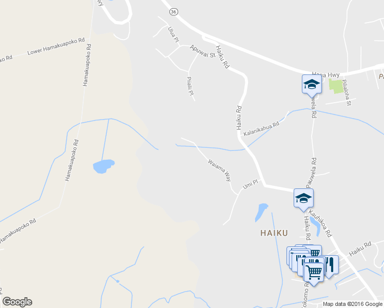 map of restaurants, bars, coffee shops, grocery stores, and more near 241 Waiama Way in Haiku-Pauwela