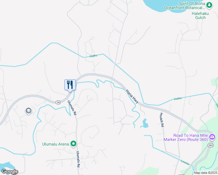 map of restaurants, bars, coffee shops, grocery stores, and more near 16 Heaaula Street in Haiku-Pauwela