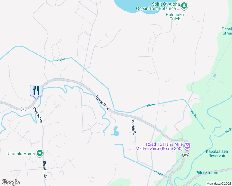 map of restaurants, bars, coffee shops, grocery stores, and more near 4725 Hana Highway in Haiku-Pauwela