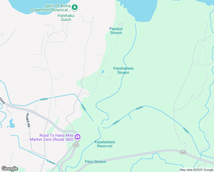 map of restaurants, bars, coffee shops, grocery stores, and more near 342 Kulike Road in Haiku-Pauwela
