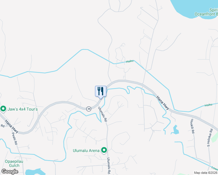 map of restaurants, bars, coffee shops, grocery stores, and more near 4426 Hana Highway in Haiku-Pauwela